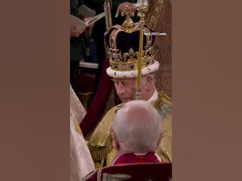 King Charles III crowned at his coronation #Shorts - YouTube